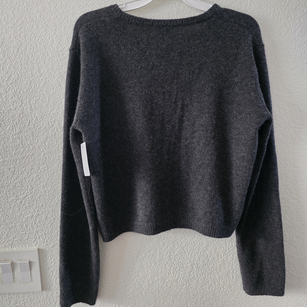 Vuori Emilie Cashmere Cardigan Charcoal L NEW - Picture 9 of 11
